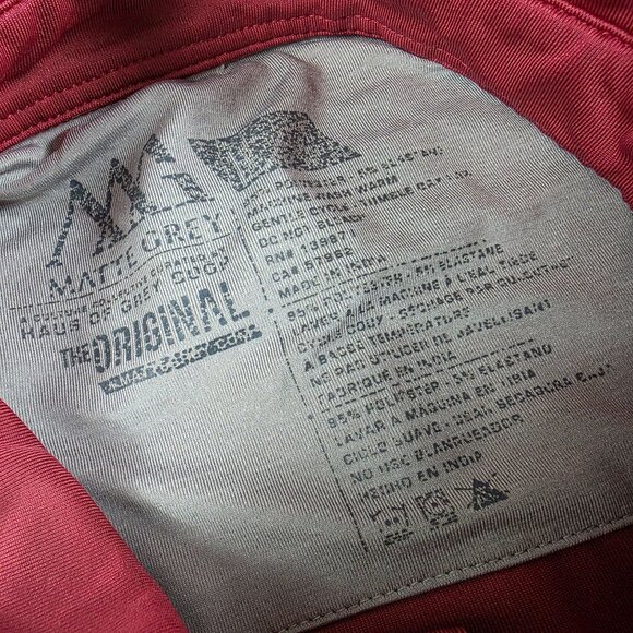 Matte Grey Mens Size Large Red Golf Polo Shirt Knabe Cup Performance Casual - Picture 5 of 11